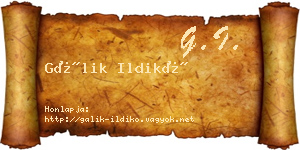 Gálik Ildikó névjegykártya